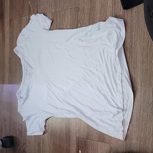 White V-Neck Stretchy T-Shirt